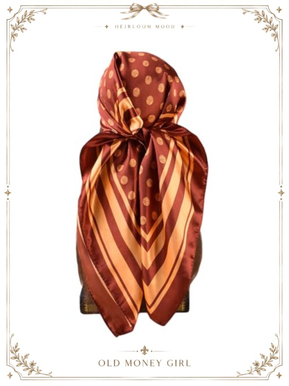 Satin Silk Blend Square Head Scarf 35x35 Polka Dot Hair Scarf Bandana